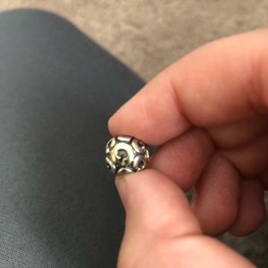 Two tone SS w 14k YG circle “C” pandora charm